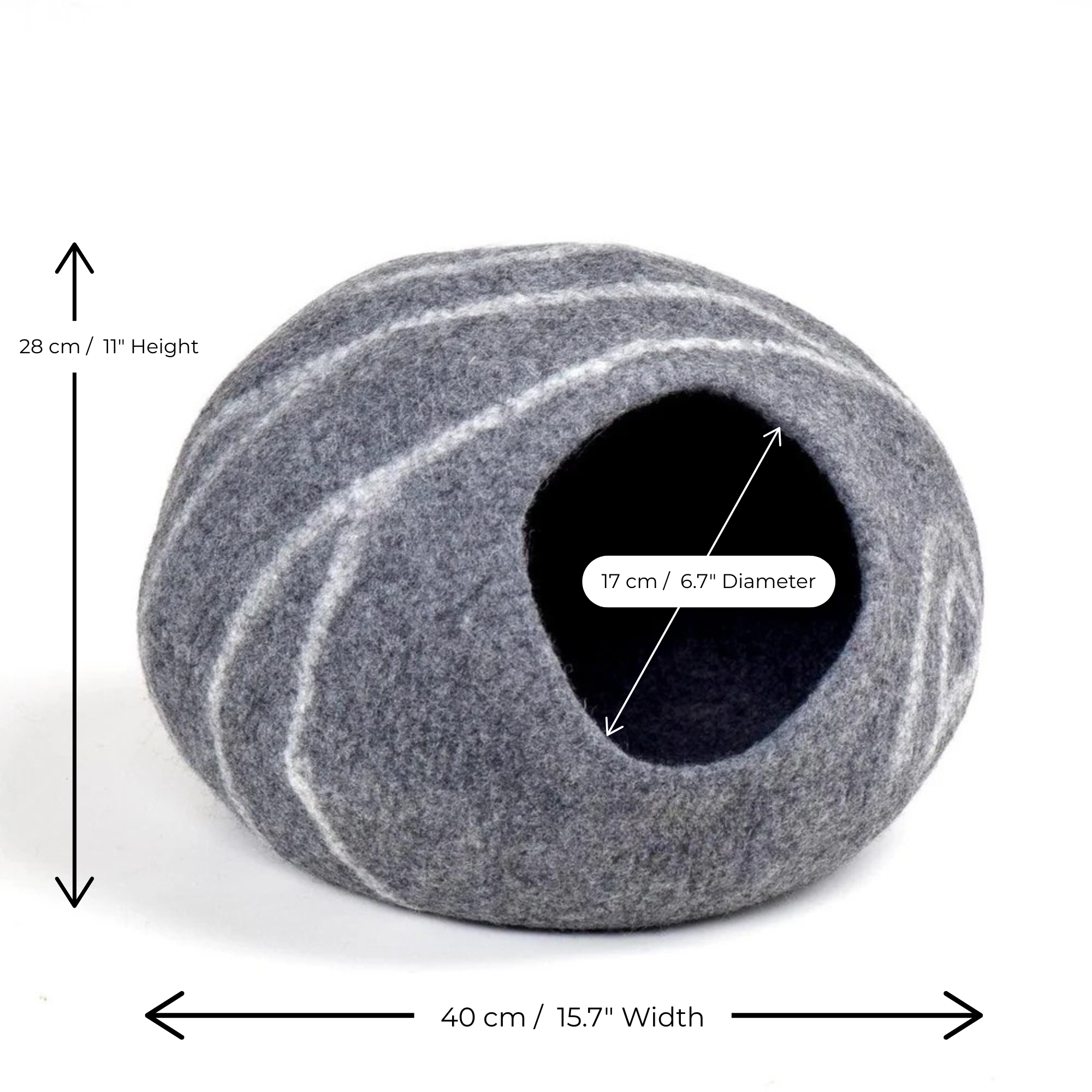 Felt Cat Cave – Dark Grey Slate