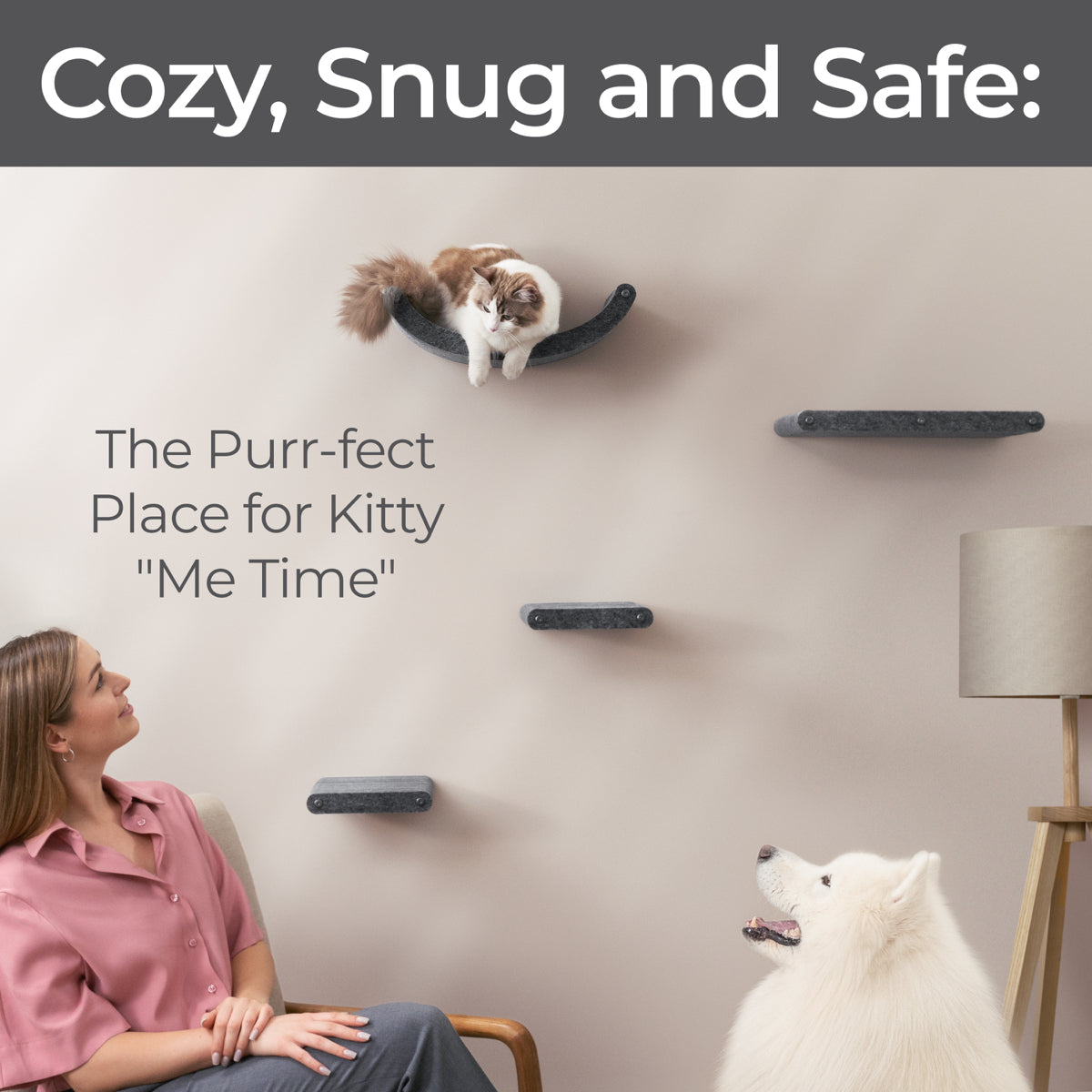 Set of 4 Charcoal Cat Climbers