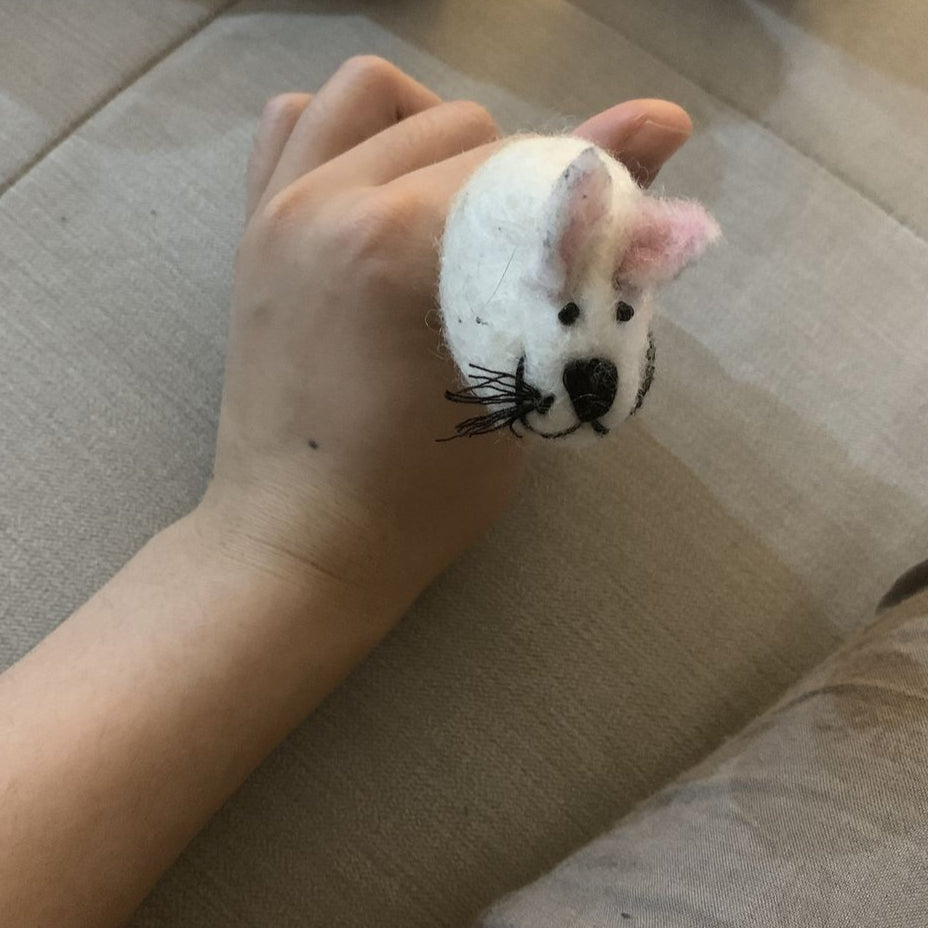 Felt Mouse Toy - White