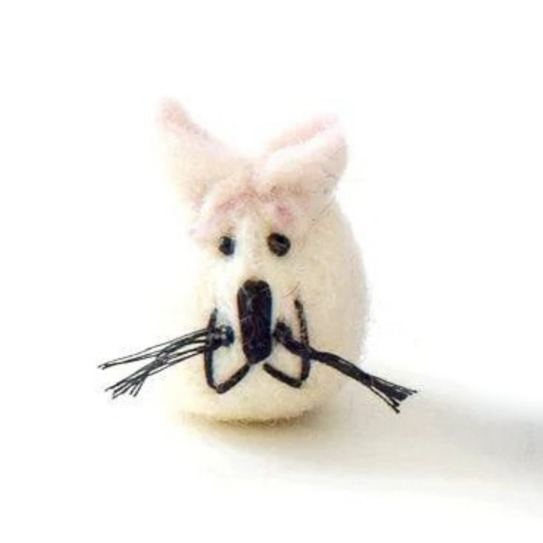 Handmade Felt Mouse Toy - White