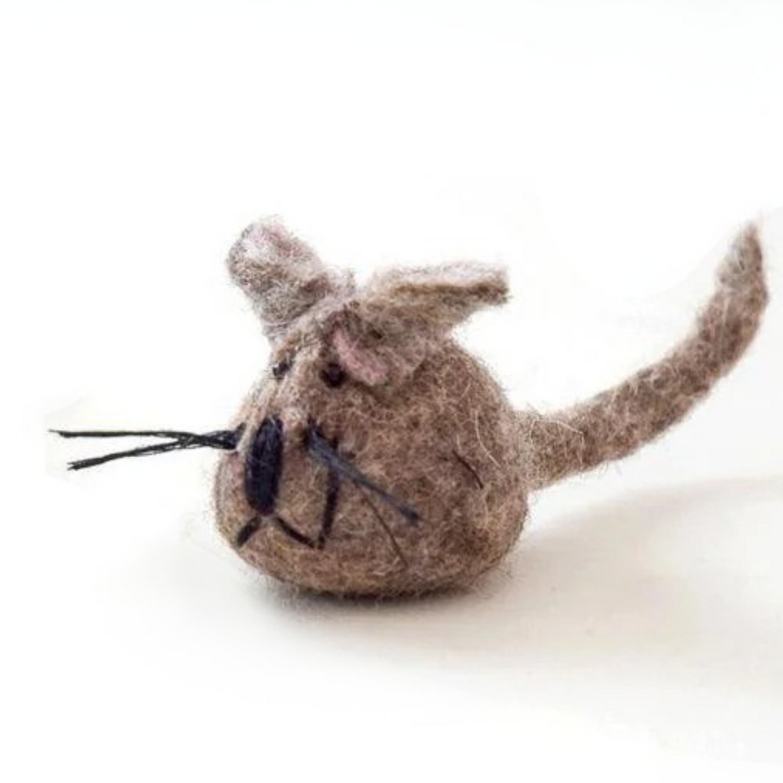 Handmade Felt Mouse Toy - Brown