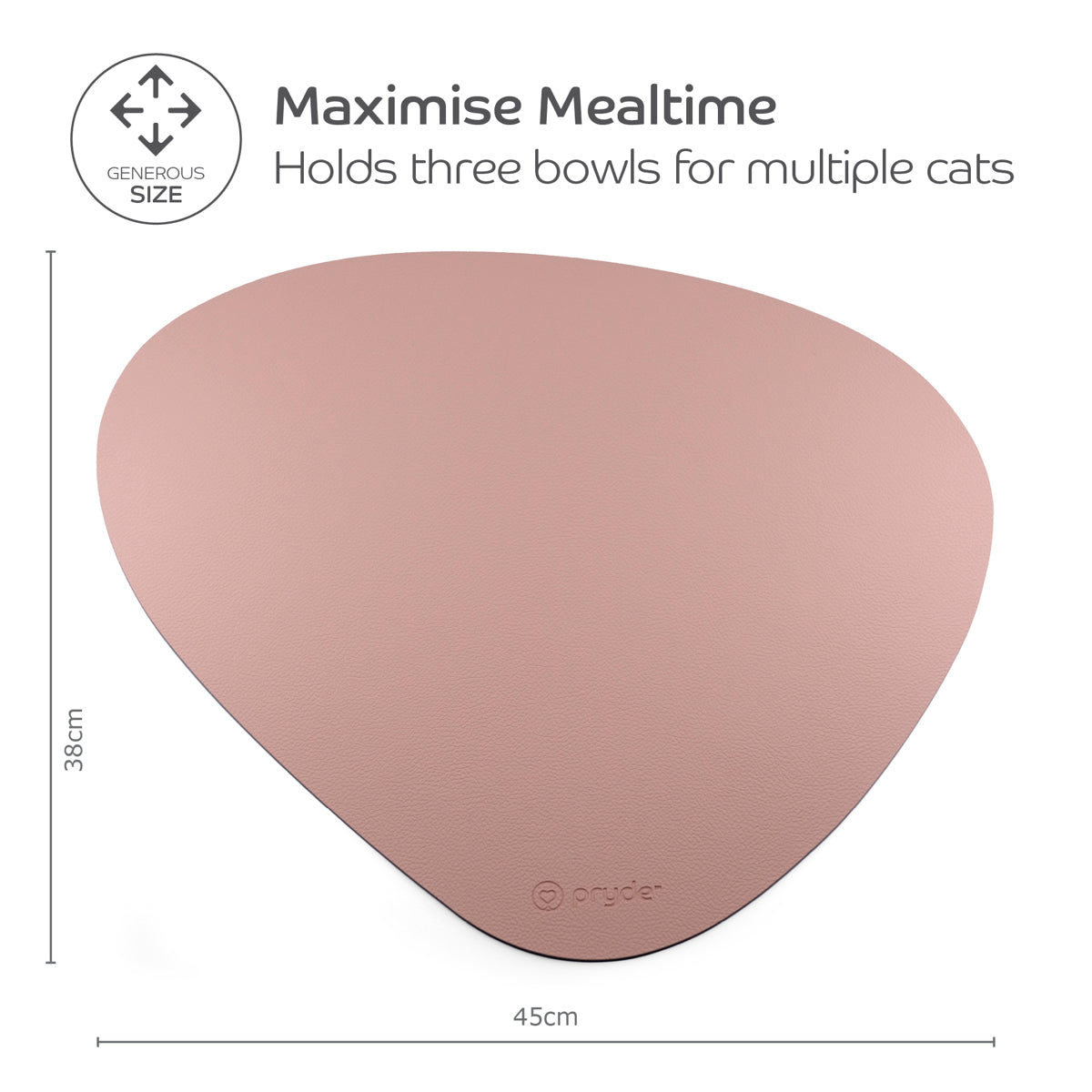 Reversible Cat Dining Mat - Blush/Charcoal