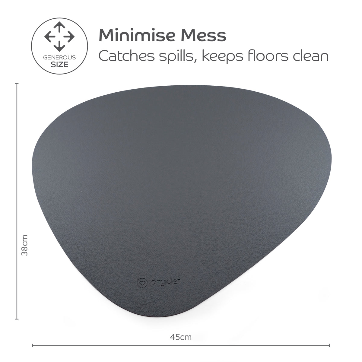 Reversible Cat Dining Mat - Blush/Charcoal