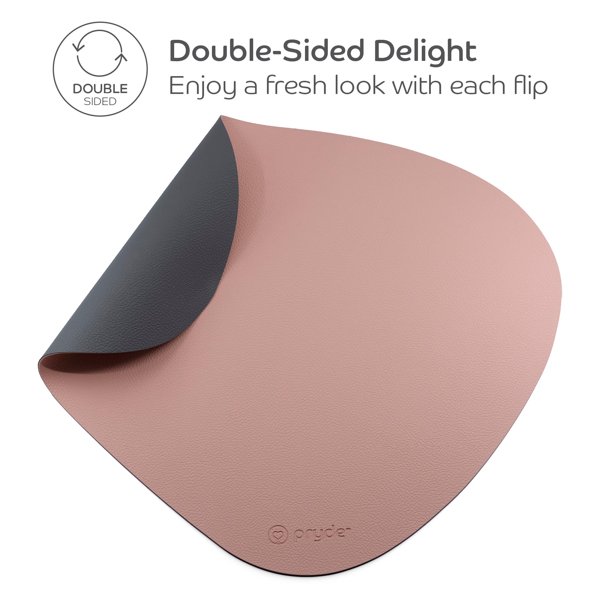 Complete Dining Set with Reversible Blush & Charcoal Dining Mat