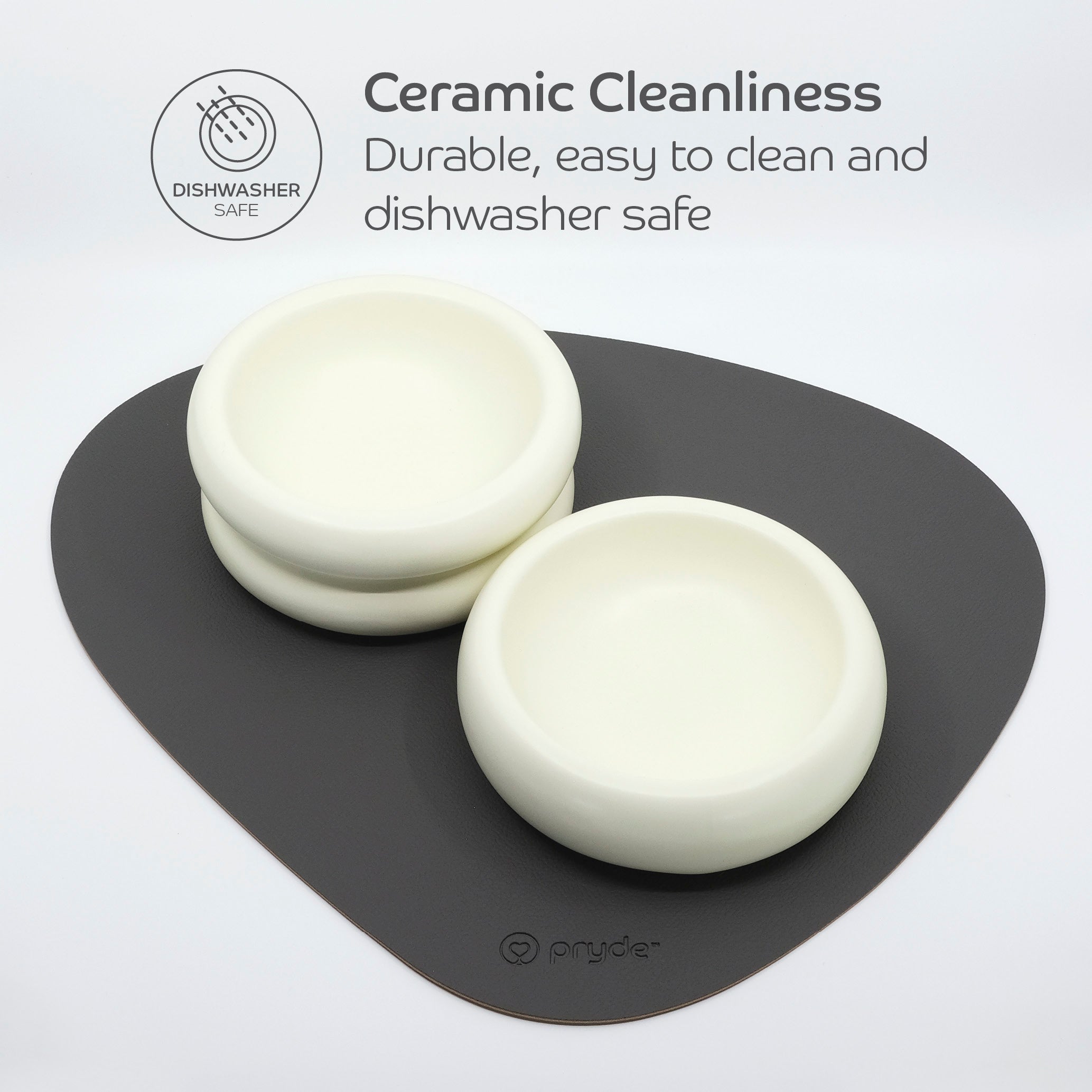 Complete Dining Set with Reversible Blush & Charcoal Dining Mat