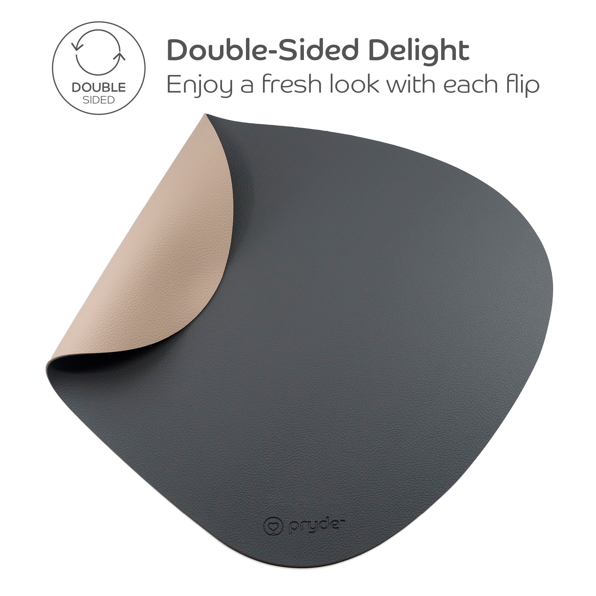 Complete Dining Set with Reversible Charcoal & Oatmeal Dining Mat