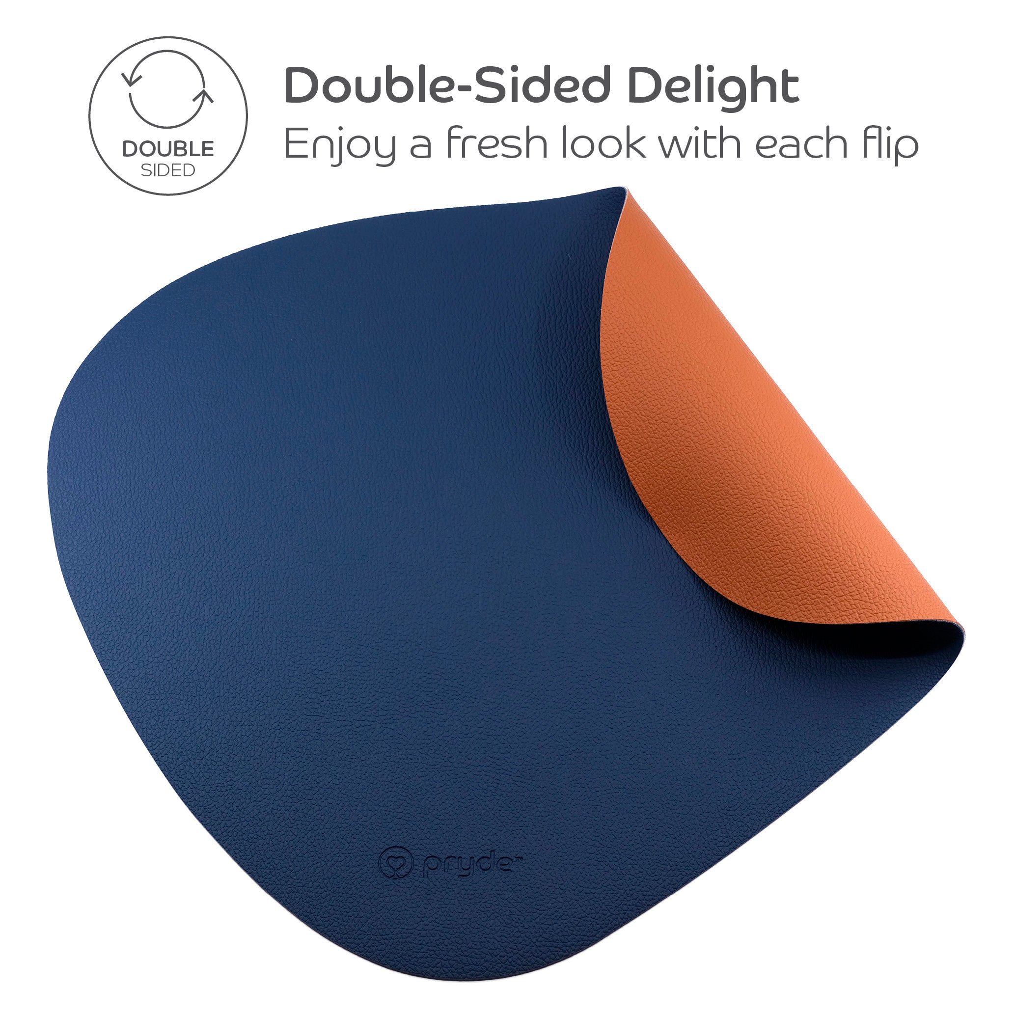 Complete Dining Set with Reversible Chestnut & Navy Dining Mat