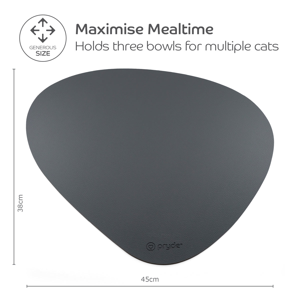 Reversible Cat Dining Mat - Charcoal/Oatmeal