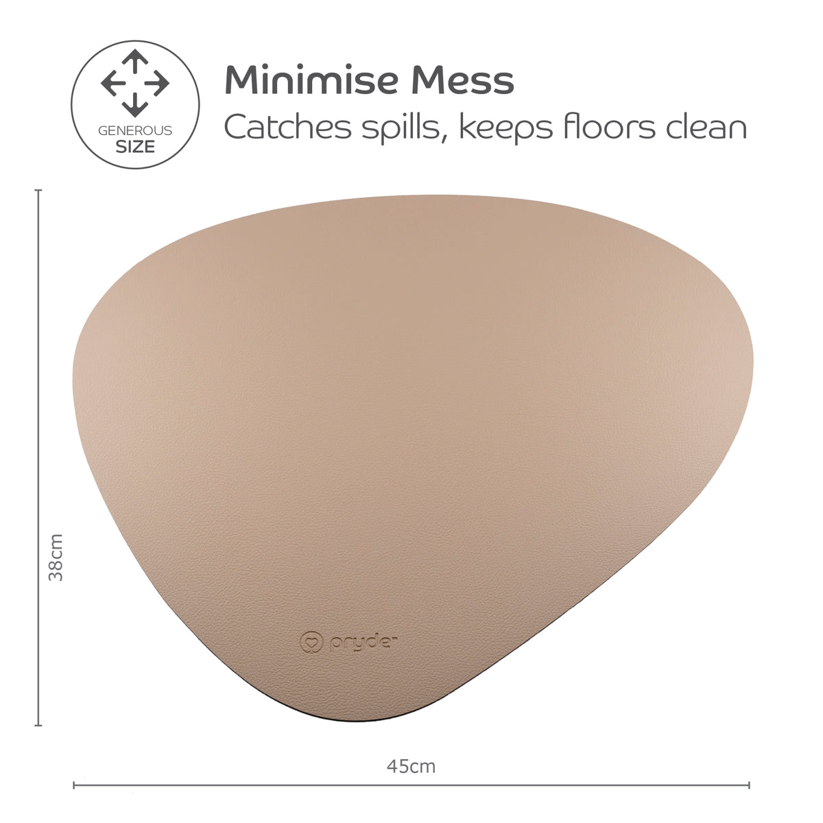 Reversible Cat Dining Mat - Charcoal/Oatmeal