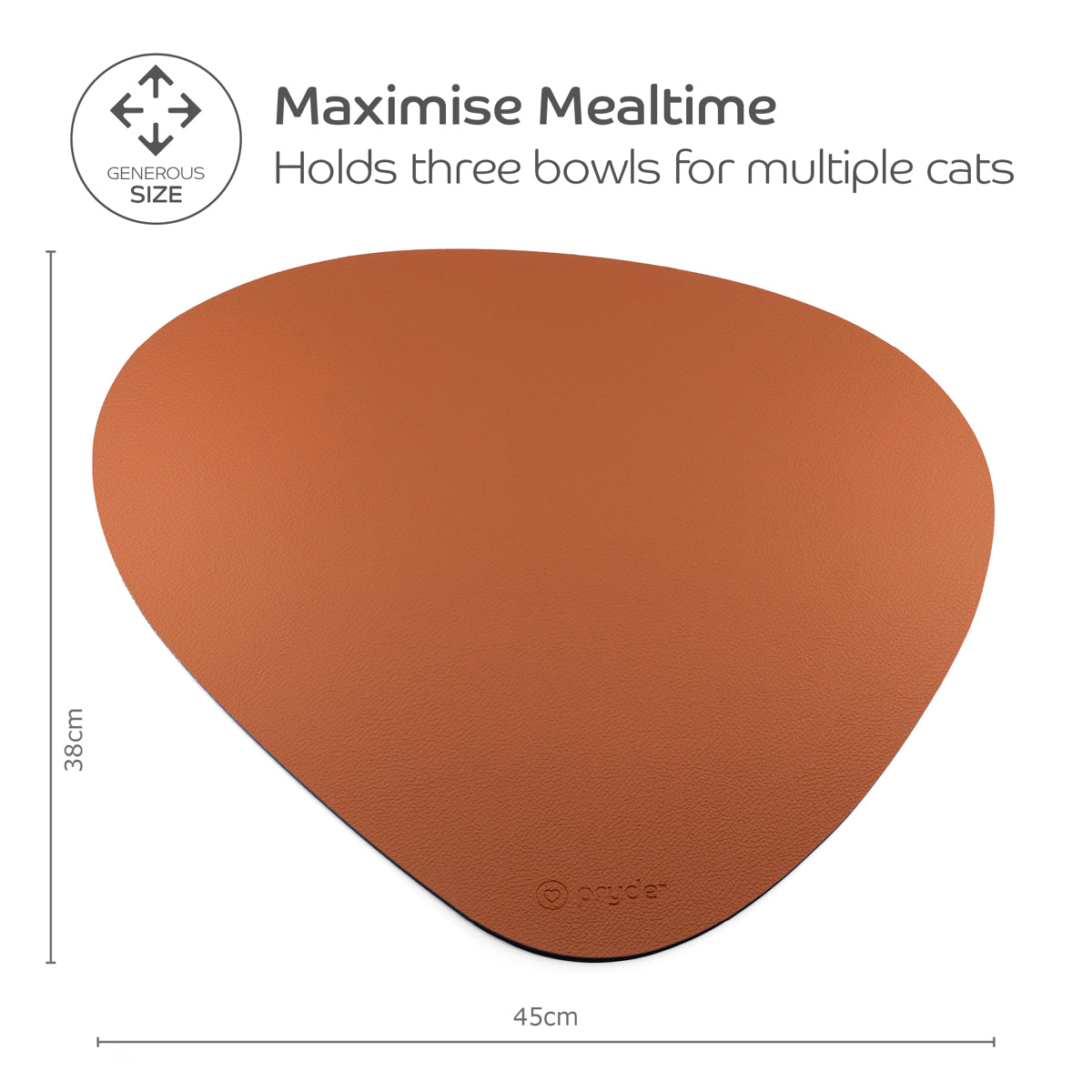 Reversible Cat Dining Mat - Chestnut/Navy