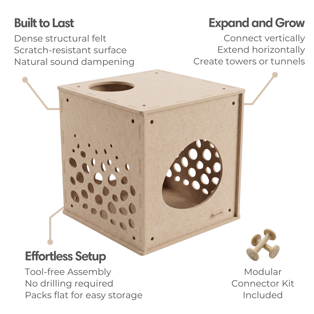 Modular Cat Cube (Oatmeal)