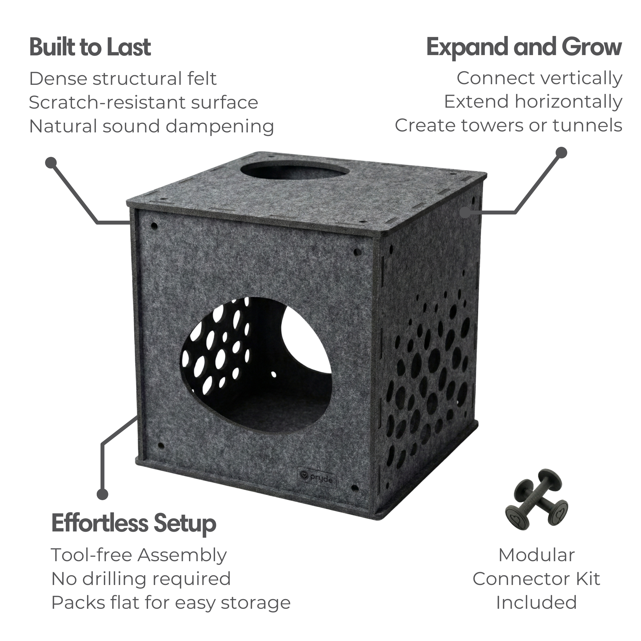 Charcoal Cat Cube