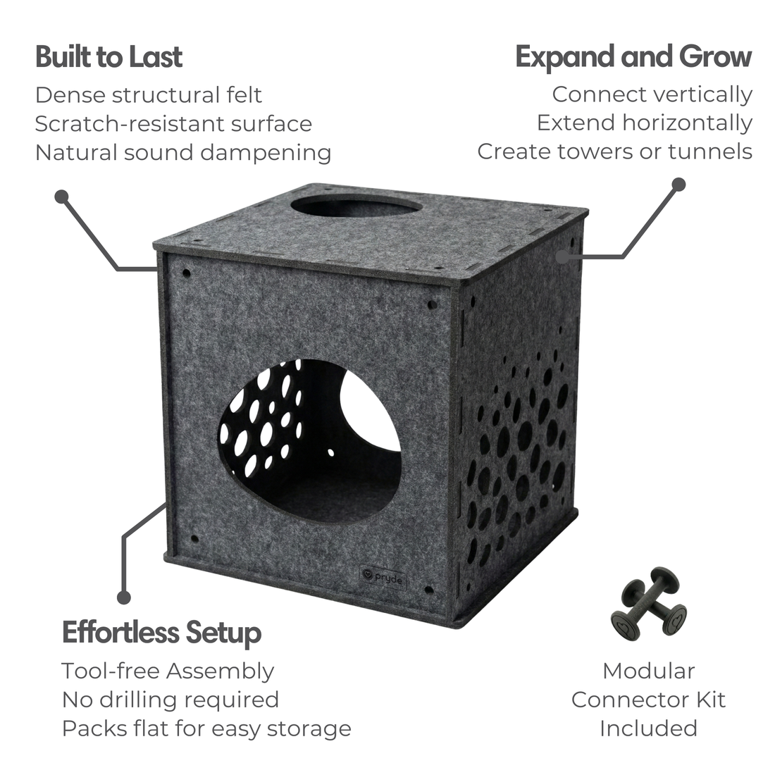 Modular Cat Cube (Charcoal)