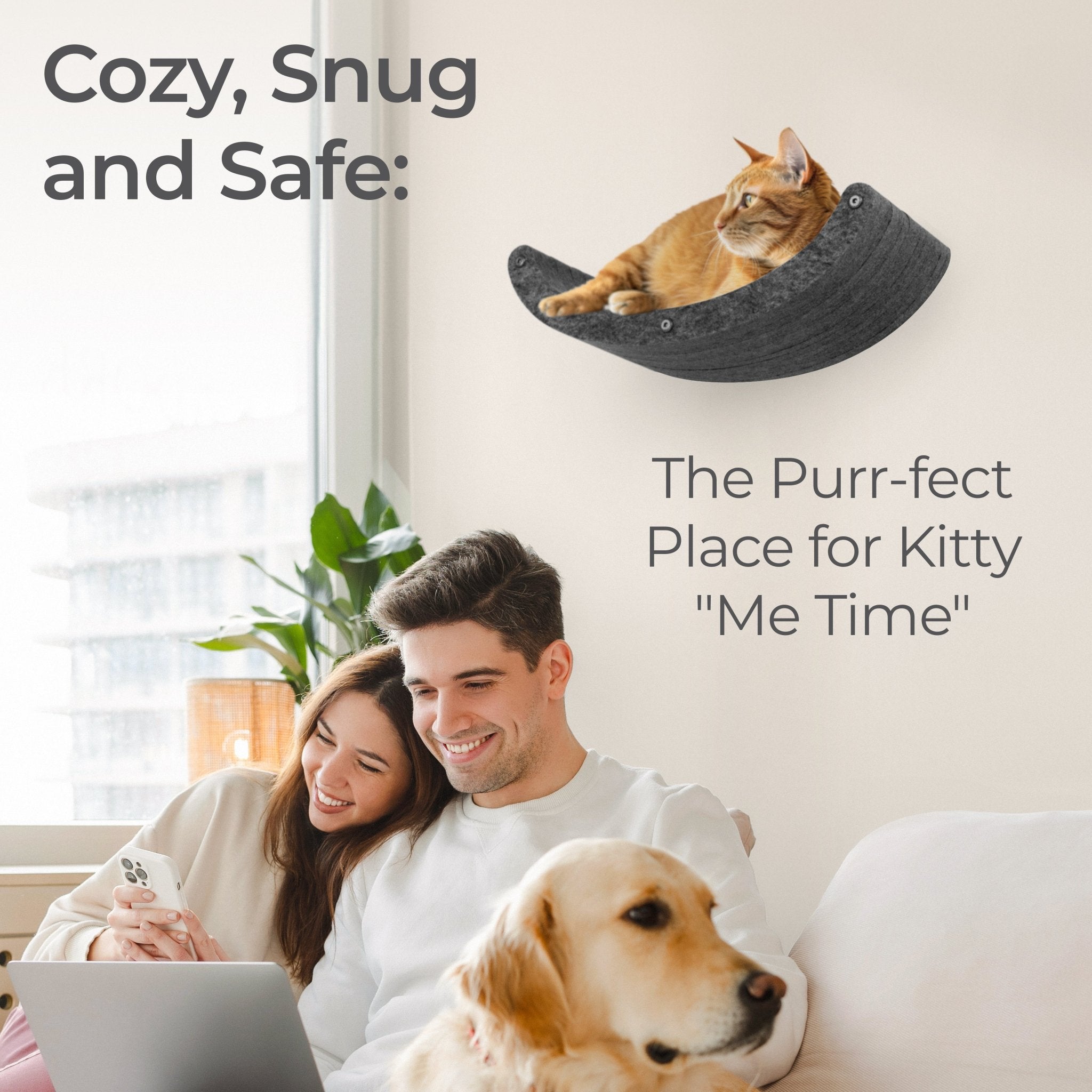 Charcoal Curved Nest Cat Climber