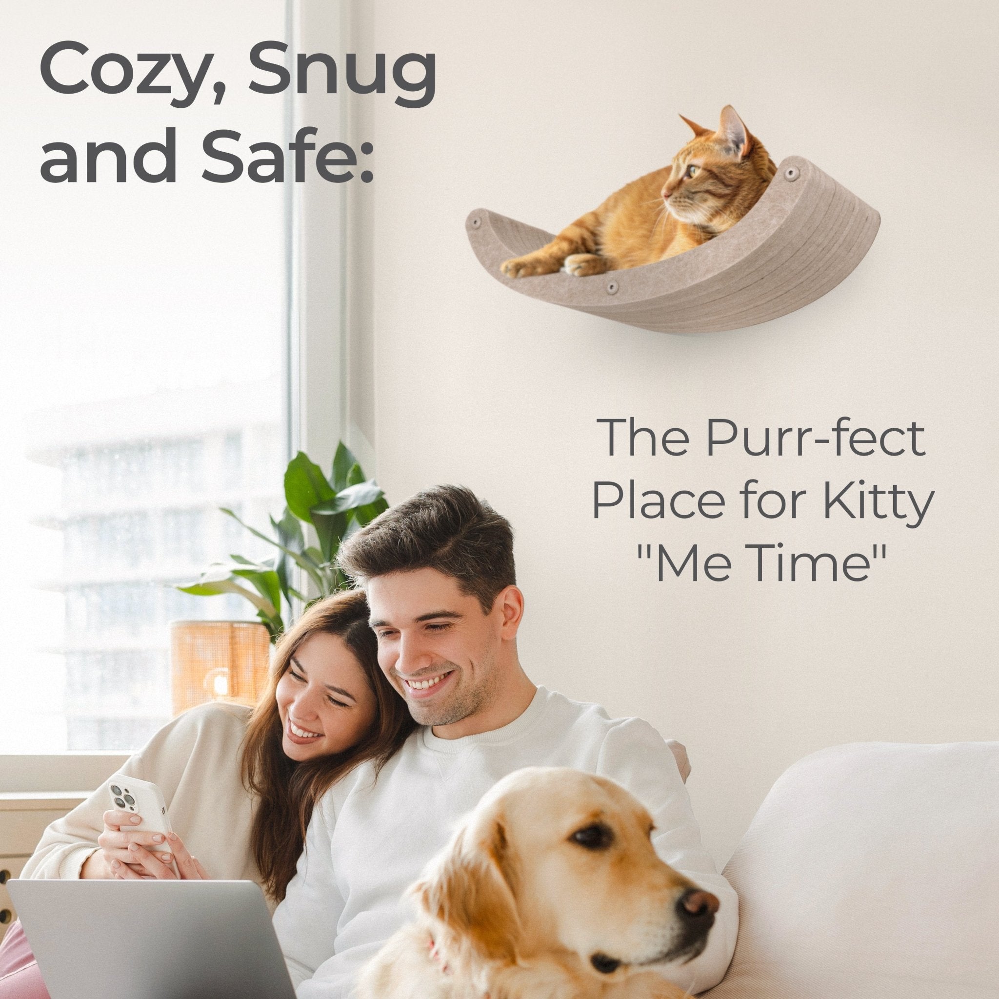 Oatmeal Curved Nest Cat Climber