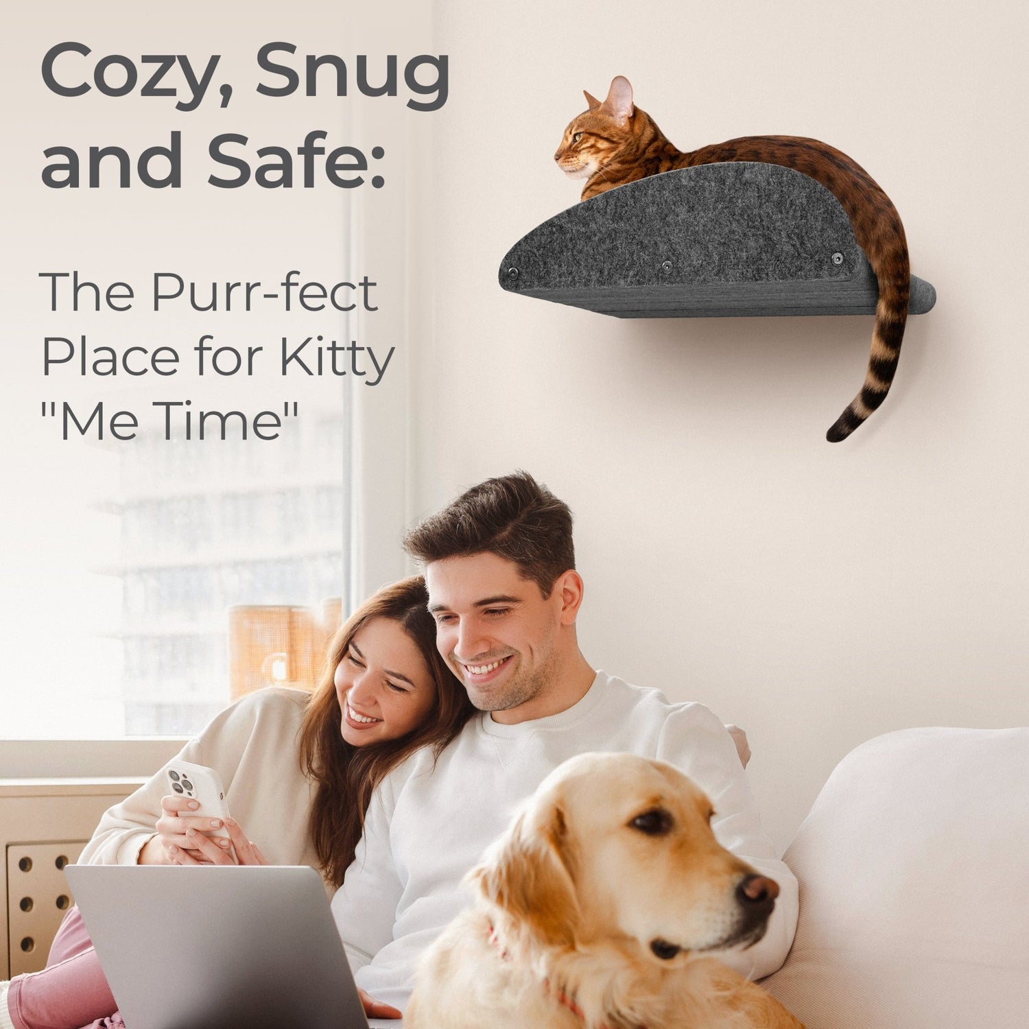 Charcoal Long Lounger Cat Climber Facade Add-On