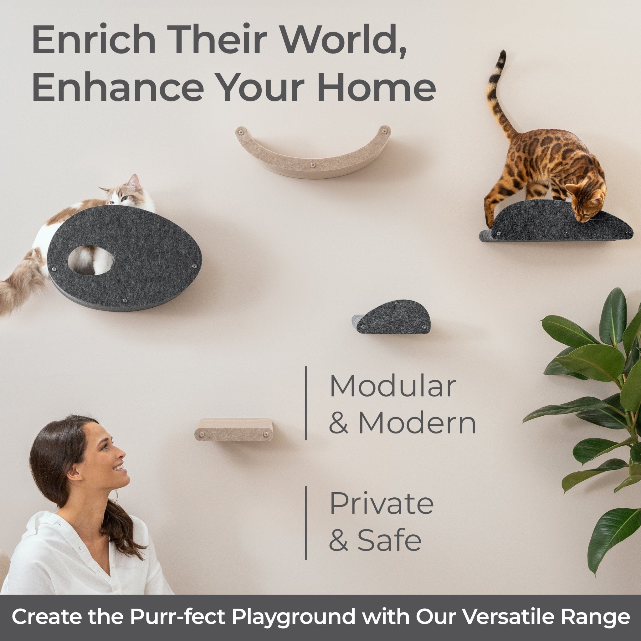 Oatmeal Long Lounger Cat Climber Facade Add-On