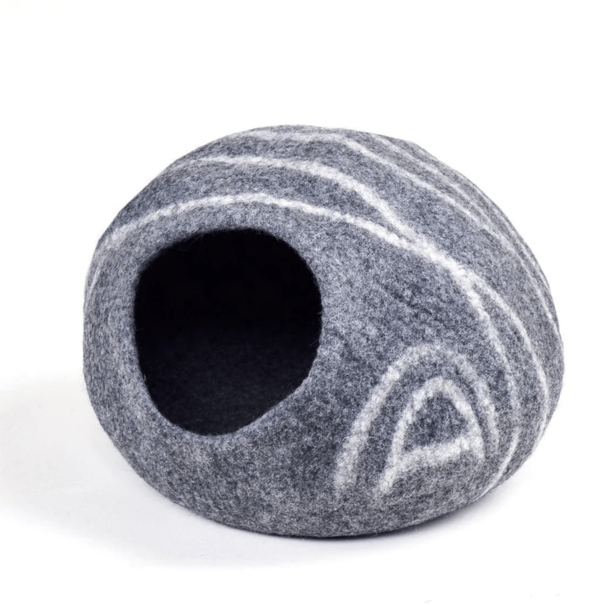 Handmade Felt Cat Cave – Dark Grey Slate - Pryde Pets