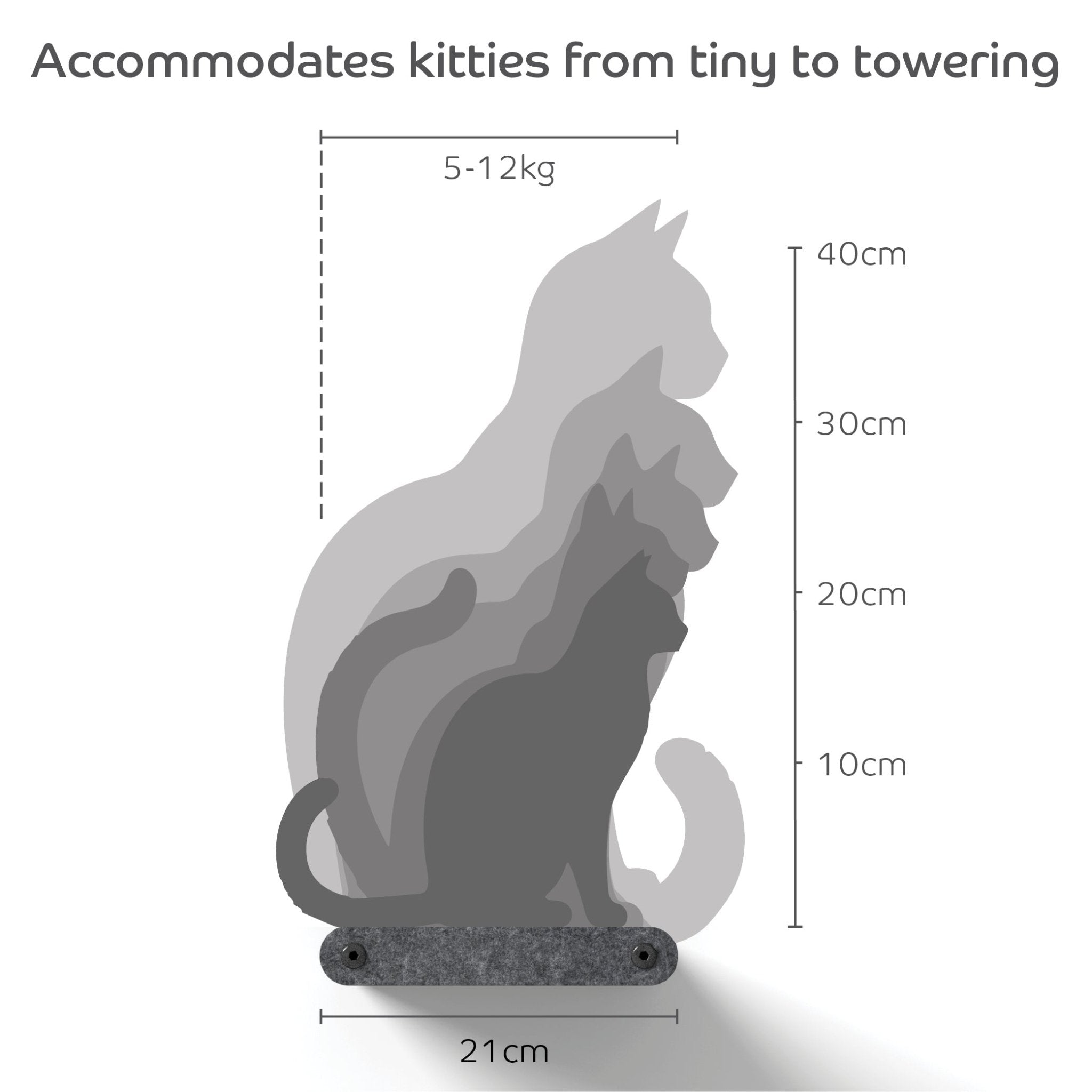 2 x Short Charcoal - Individual Cat Climber Shelves - Pryde Pets | prydepets.com.au