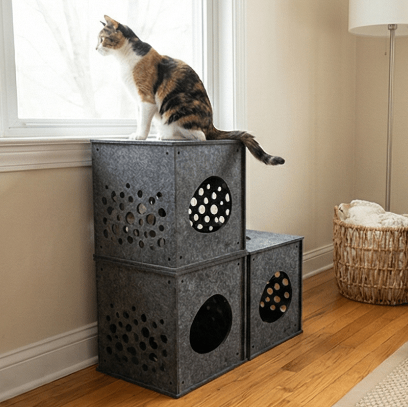 Modular Cat Cube (Charcoal) - Pryde Pets