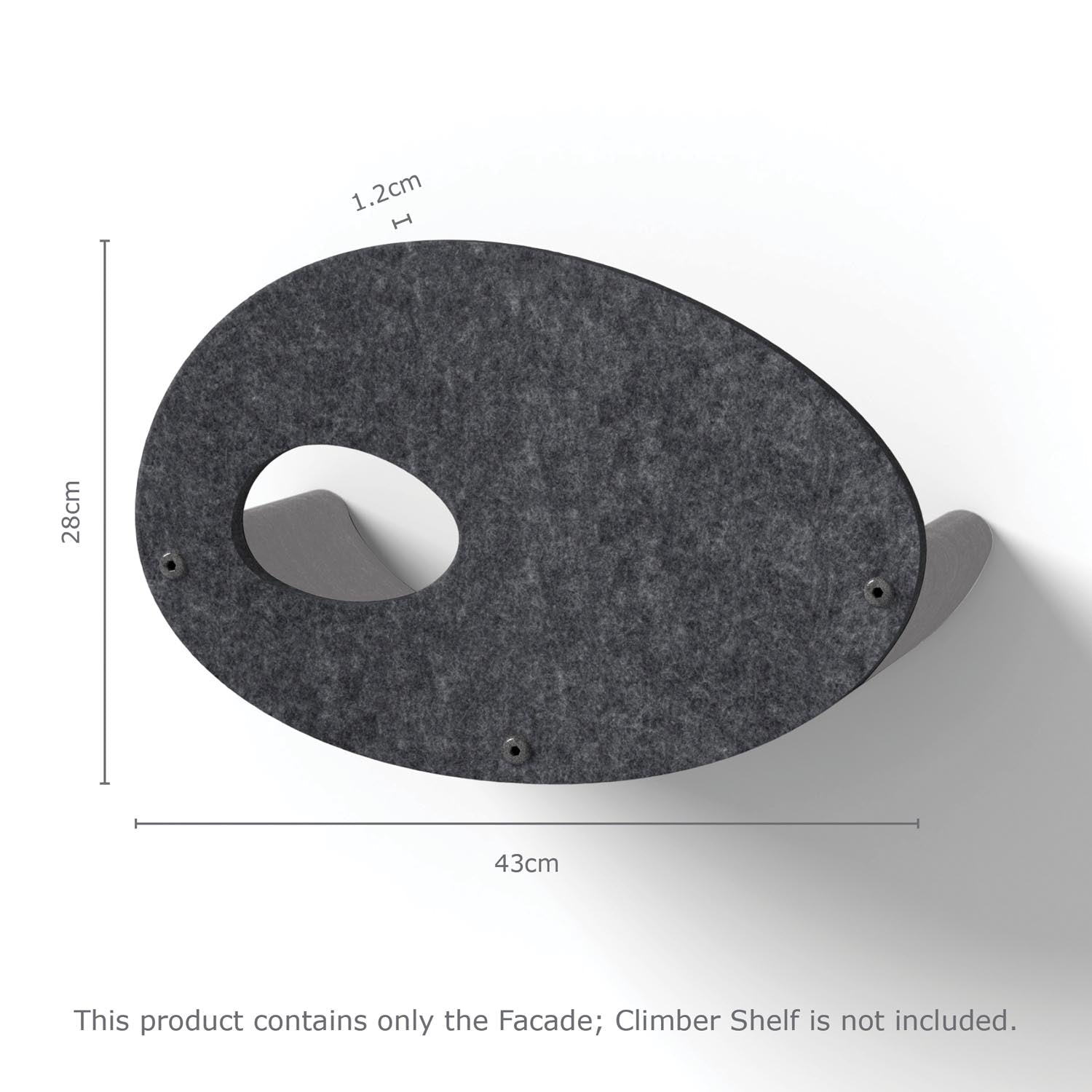 Curved Charcoal - Individual Cat Climber Facade - Pryde Pets | prydepets.com.au