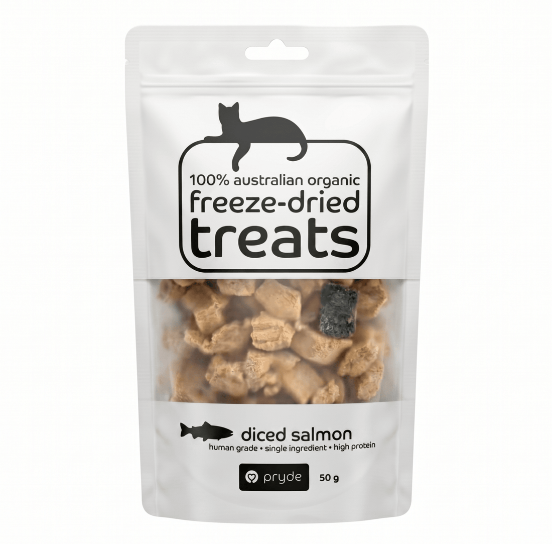 Freeze Dried Cat Treats - Diced Salmon (50g) - Pryde Pets
