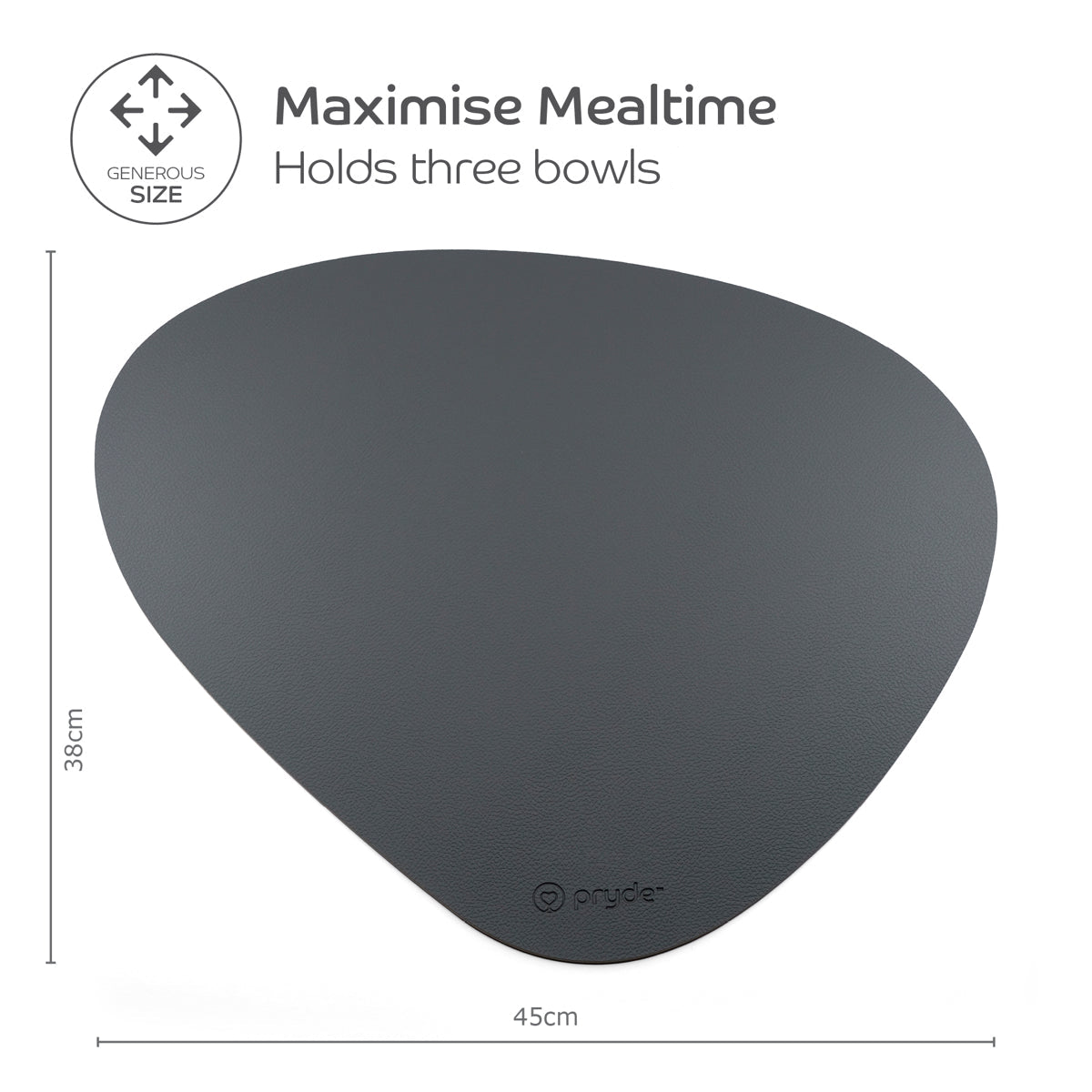 Reversible Dog Dining Mat - Charcoal/Oatmeal