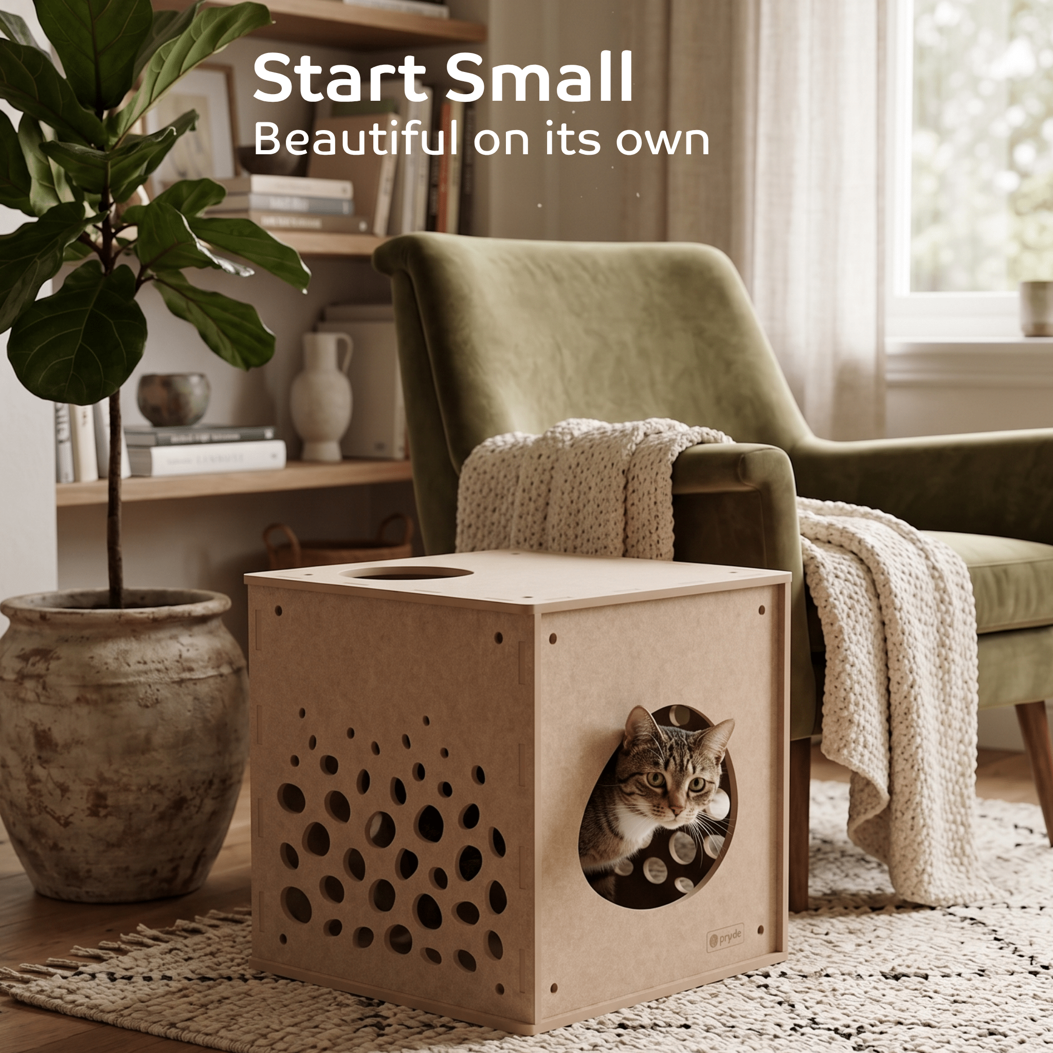 Modular Cat Cube (Oatmeal) - Pryde Pets