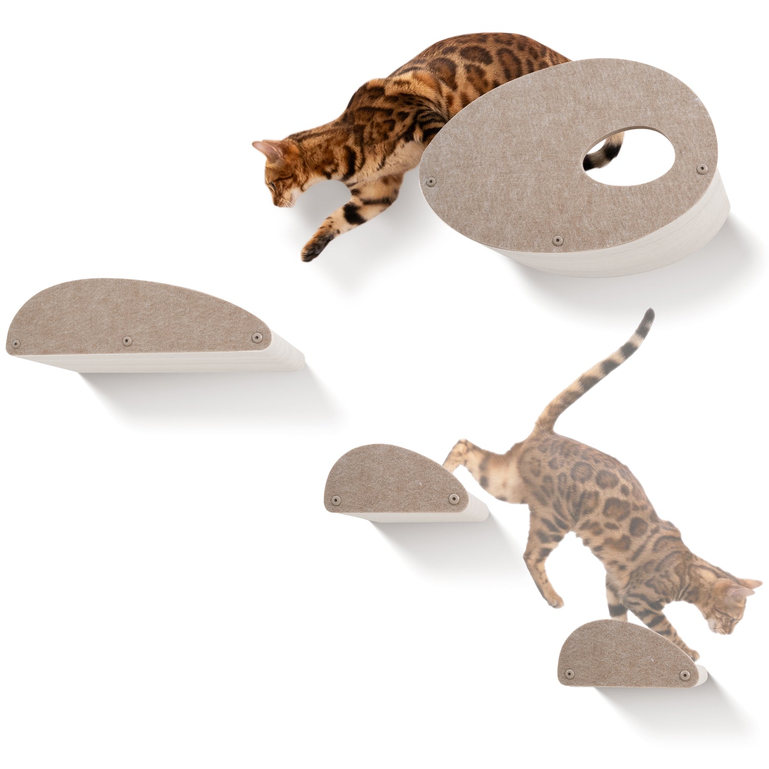 Set of 4 Oatmeal Cat Climber Facade Add-Ons