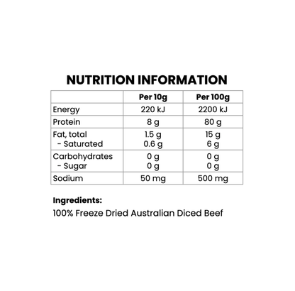 Freeze Dried Diced Beef (50g)
