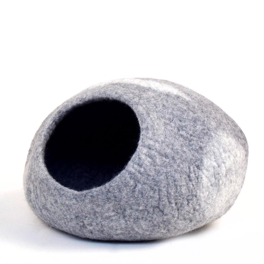Felt Cat Cave – Light Grey River Stone