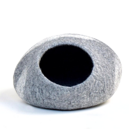 Felt Cat Cave – Light Grey River Stone