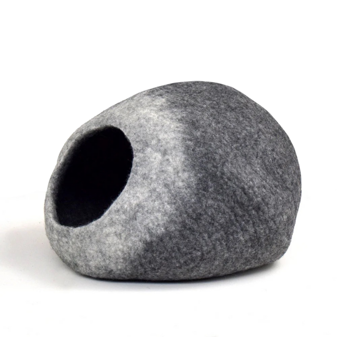 Felt Cat Cave – White Grey Ombre