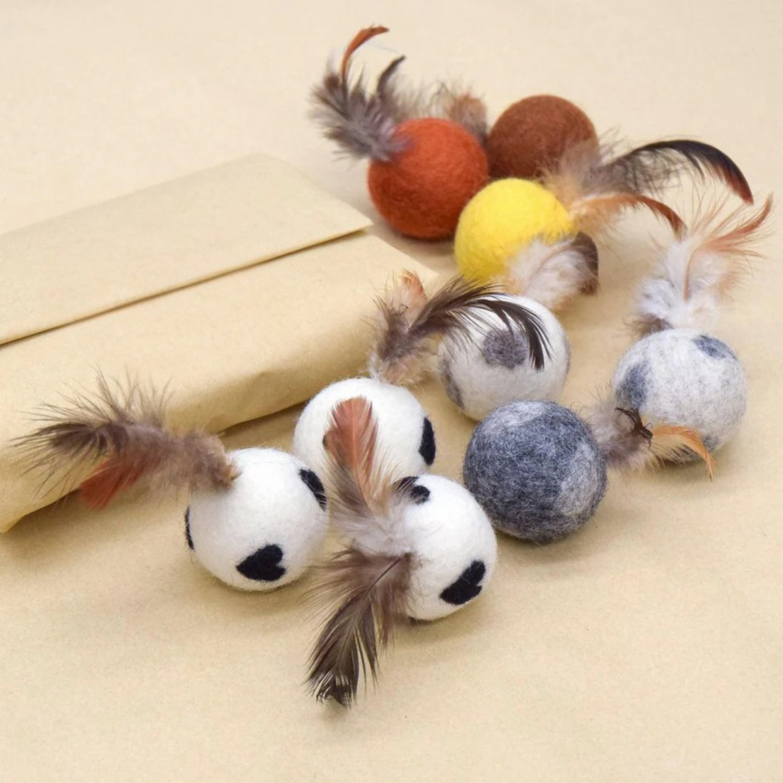 Feather Felt Balls – Safari Swatters (Set of 3)