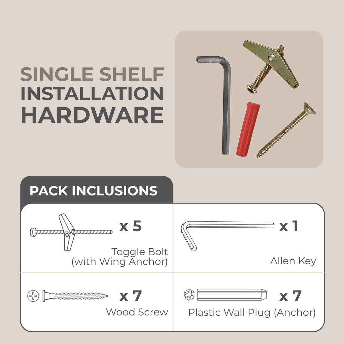 Installation Hardware Pack for a Single Cat Climber