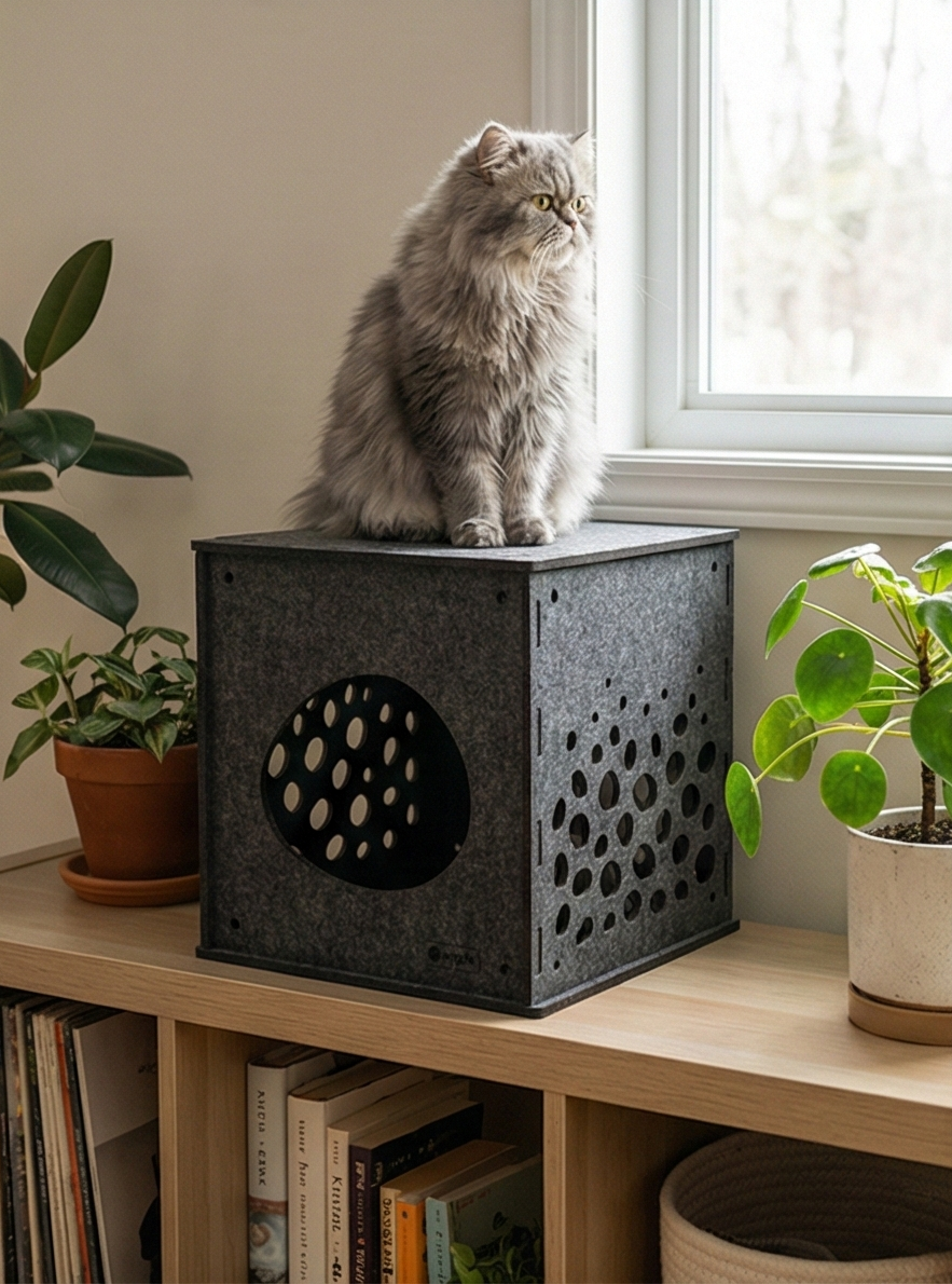 Modular Cat Cube (Charcoal)