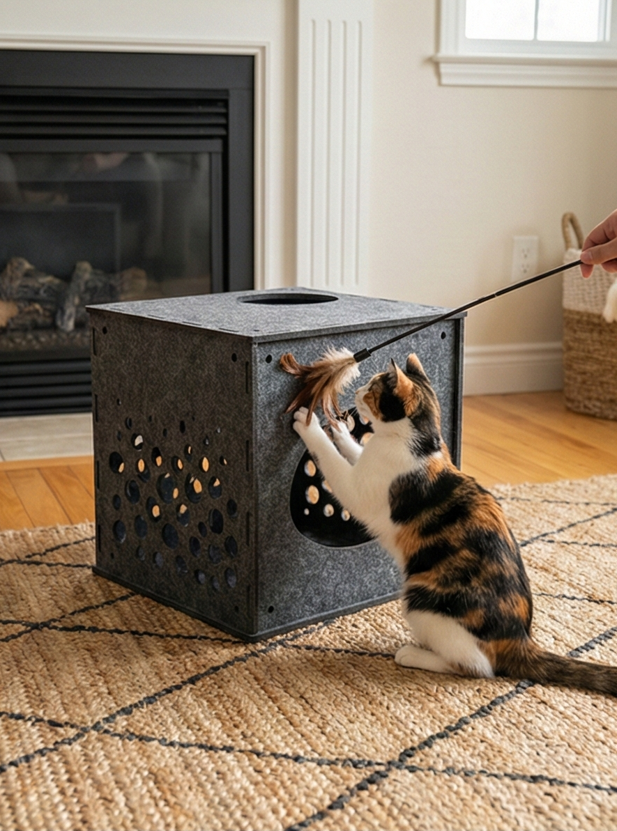Modular Cat Cube (Charcoal)