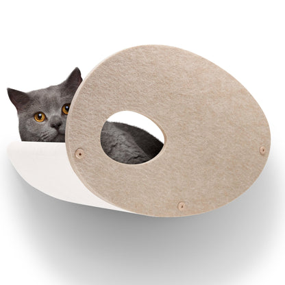 Curved Oatmeal - Individual Cat Climber Facade