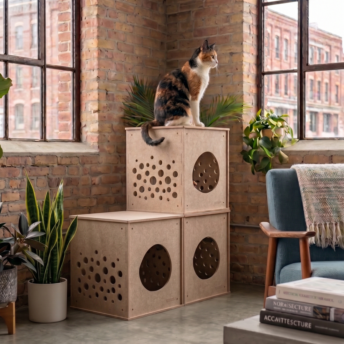 Modular Cat Cube (Oatmeal)