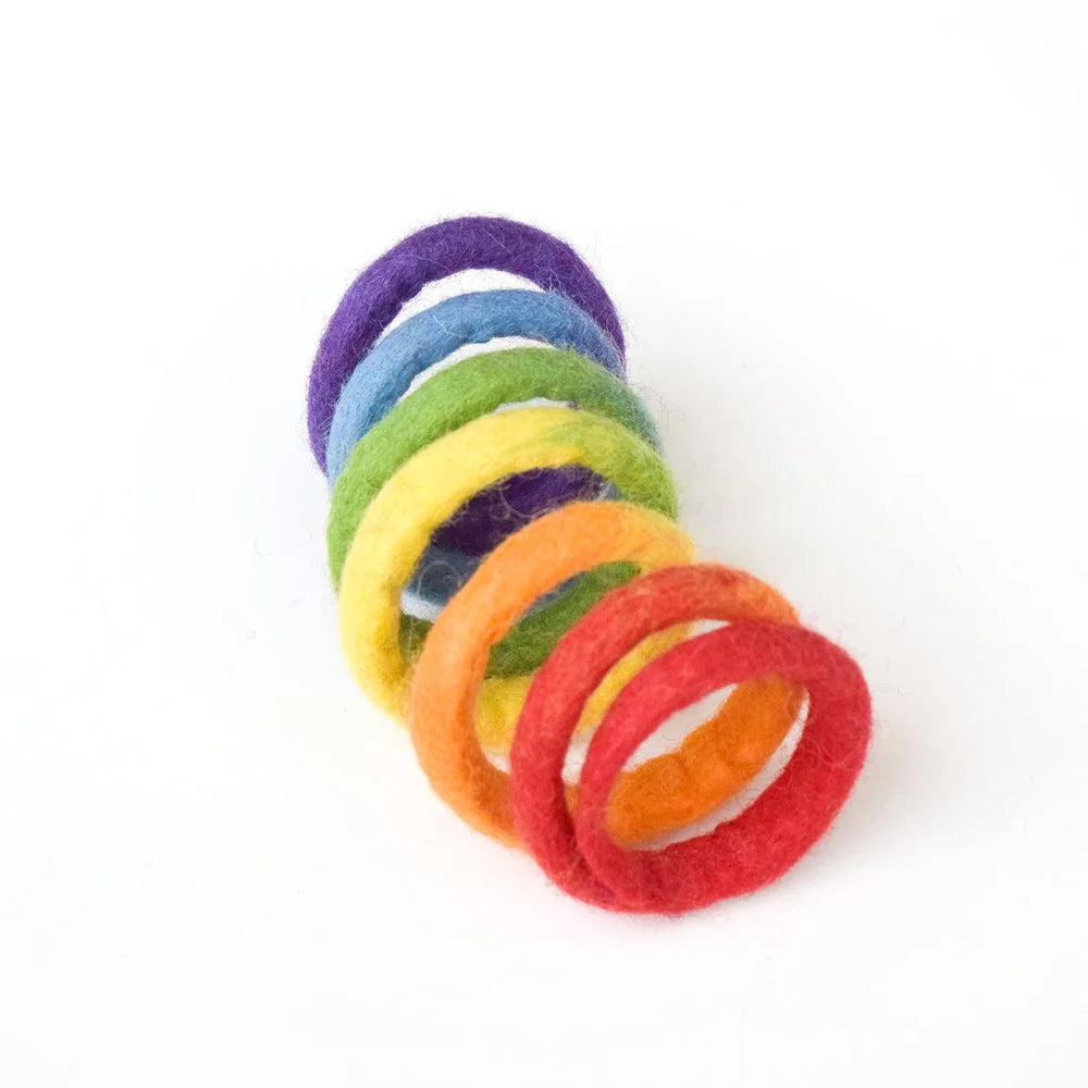 Felt Rainbow Cat Spring Toy