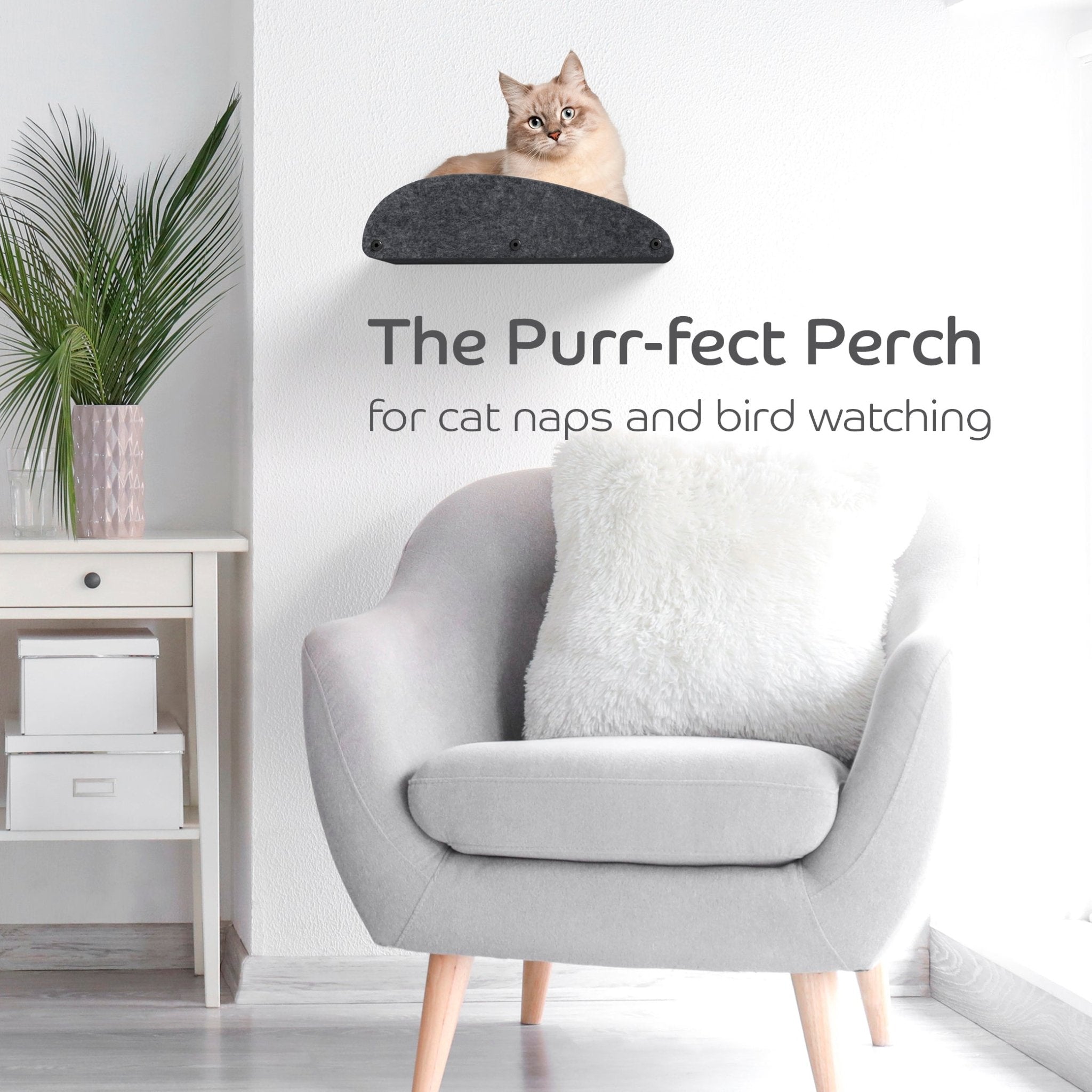 Long Charcoal Cat Climber with Facade - Pryde Pets | prydepets.com.au