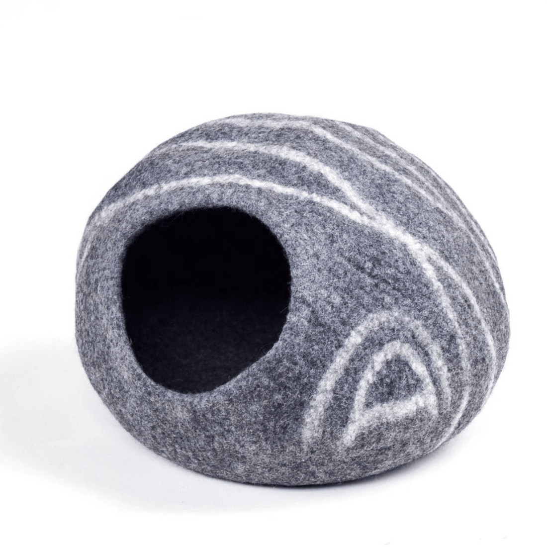 Handmade Felt Cat Cave – Dark Grey Slate - Pryde Pets