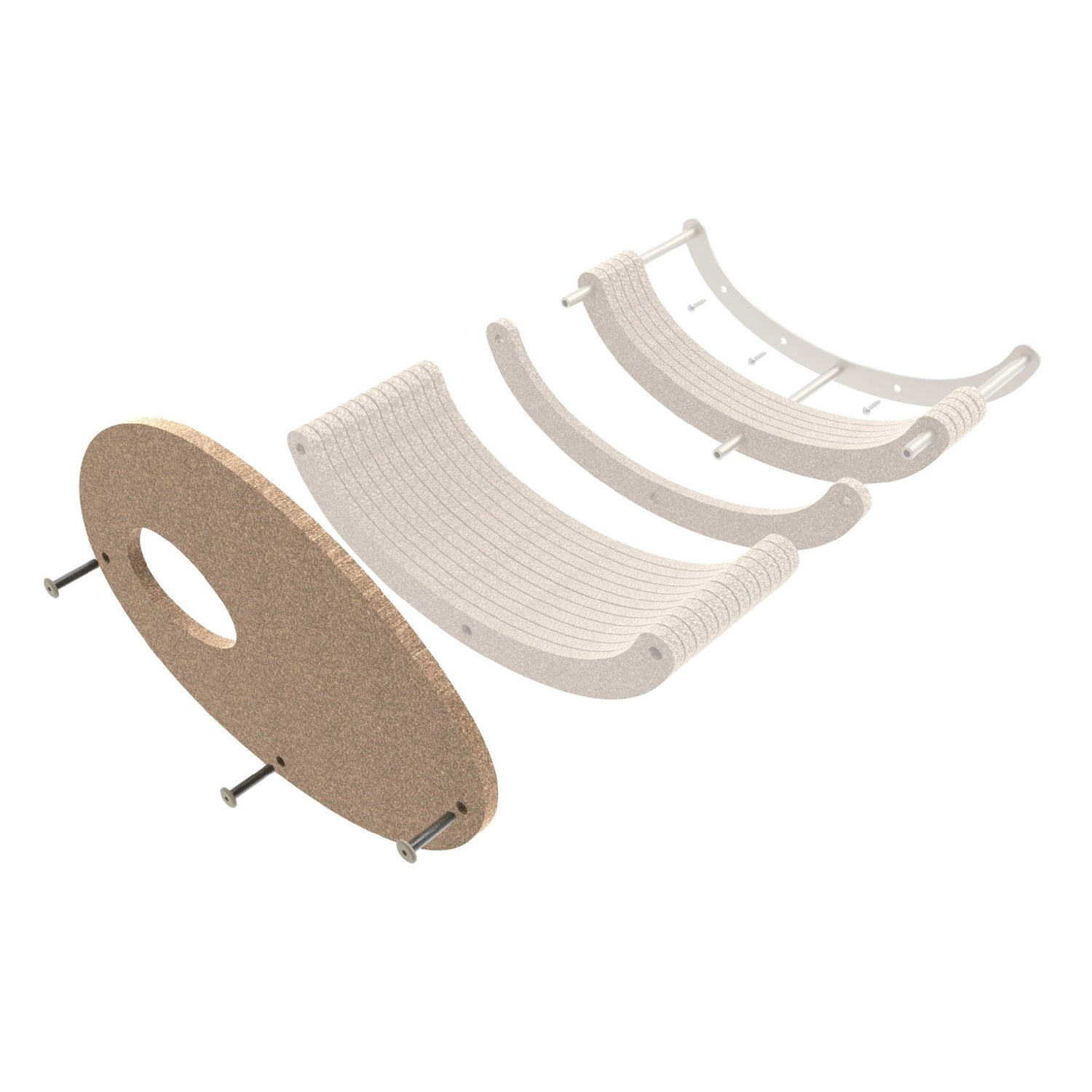 Curved Oatmeal - Individual Cat Climber Facade - Pryde Pets | prydepets.com.au