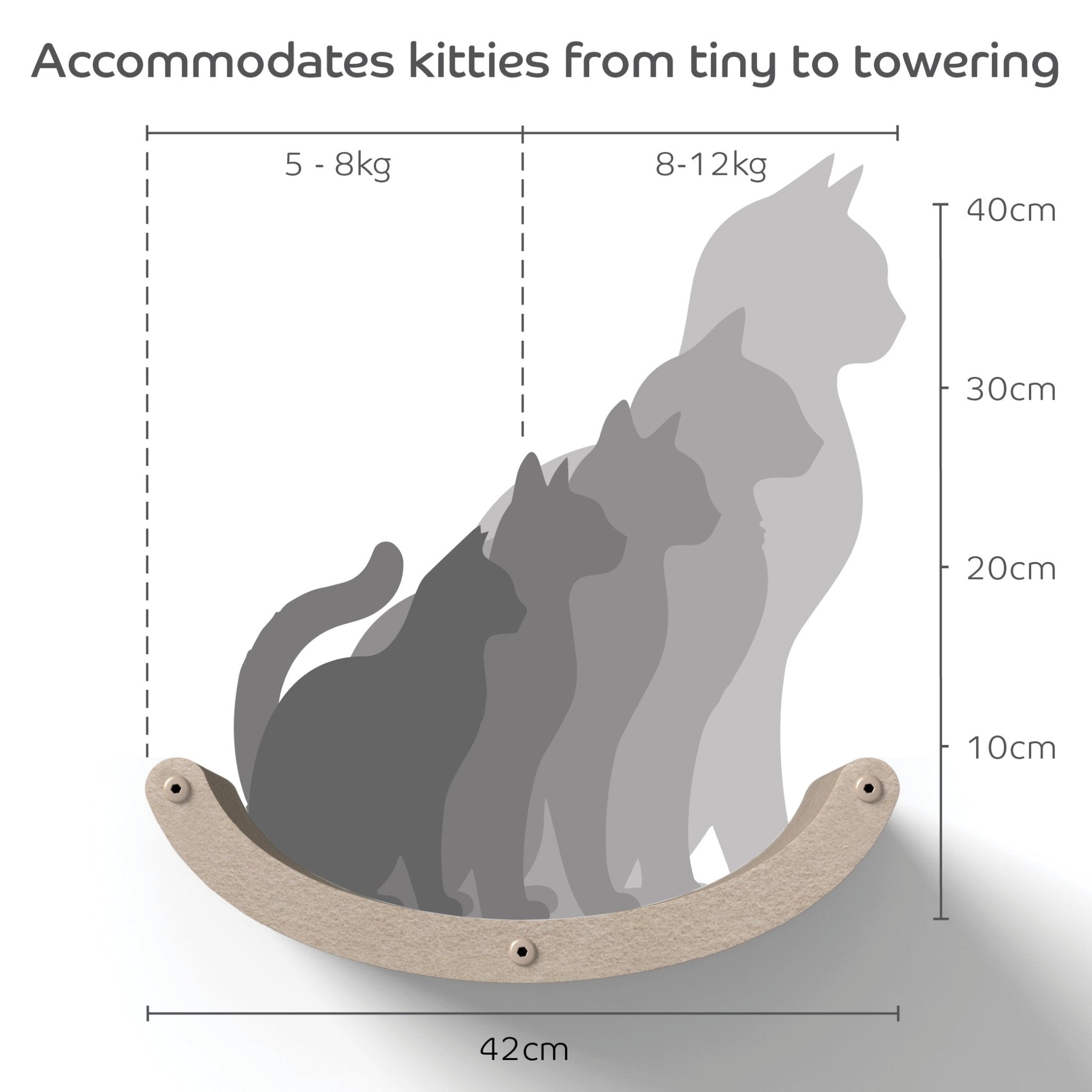 Curved Oatmeal - Individual Cat Climber Shelf - Pryde Pets | prydepets.com.au