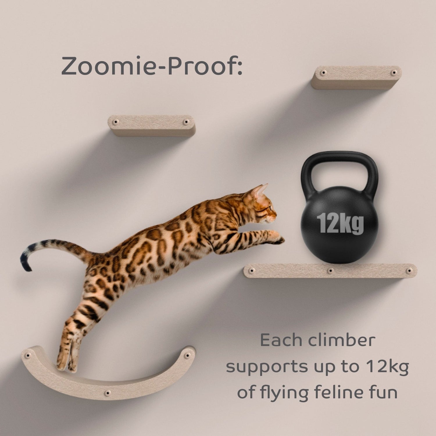 Long Oatmeal Cat Climber with Facade - Pryde Pets | prydepets.com.au