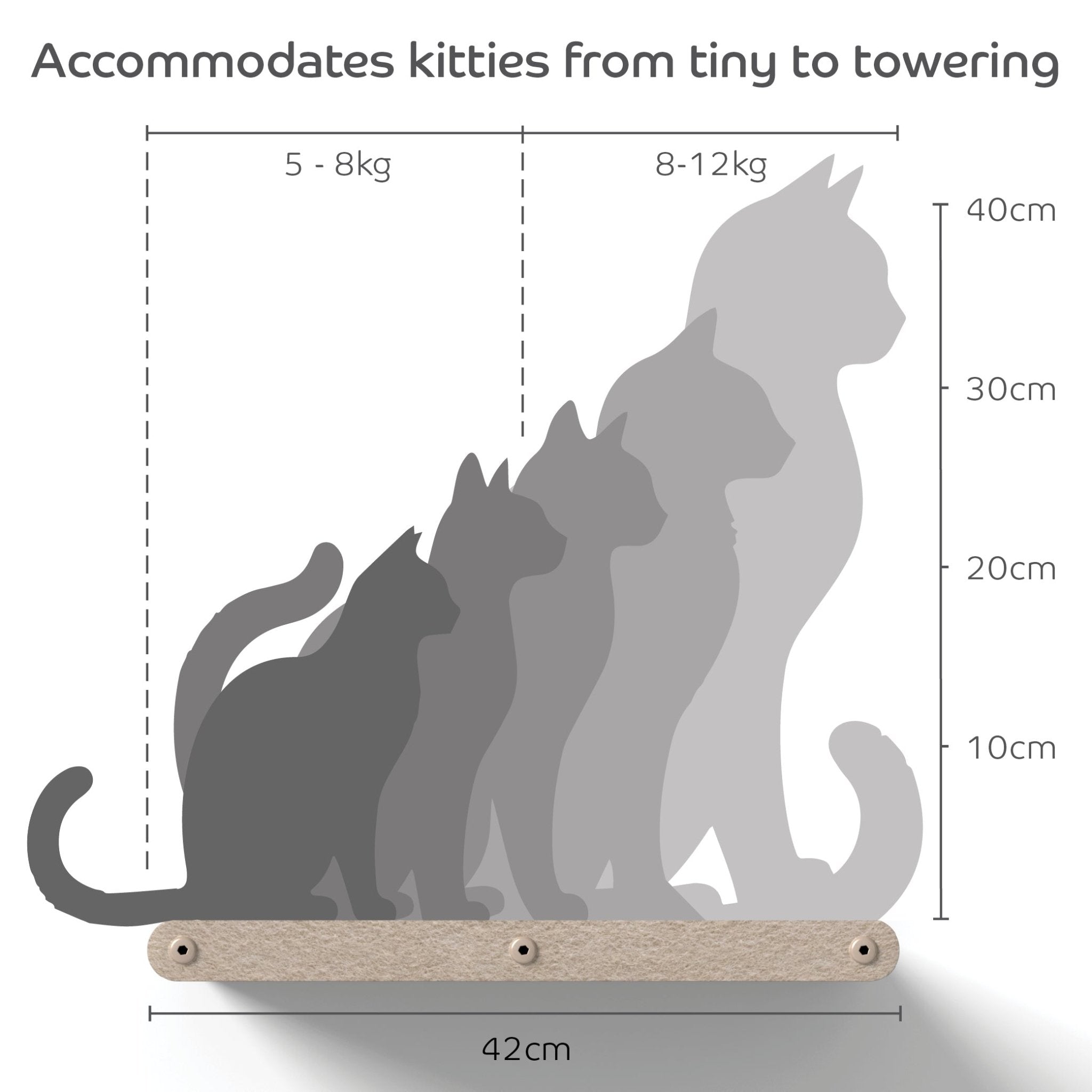 Long Oatmeal - Individual Cat Climber Shelf - Pryde Pets | prydepets.com.au