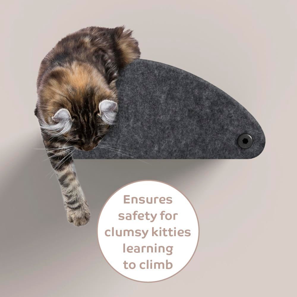Curved Charcoal - Individual Cat Climber Facade - Pryde Pets | prydepets.com.au