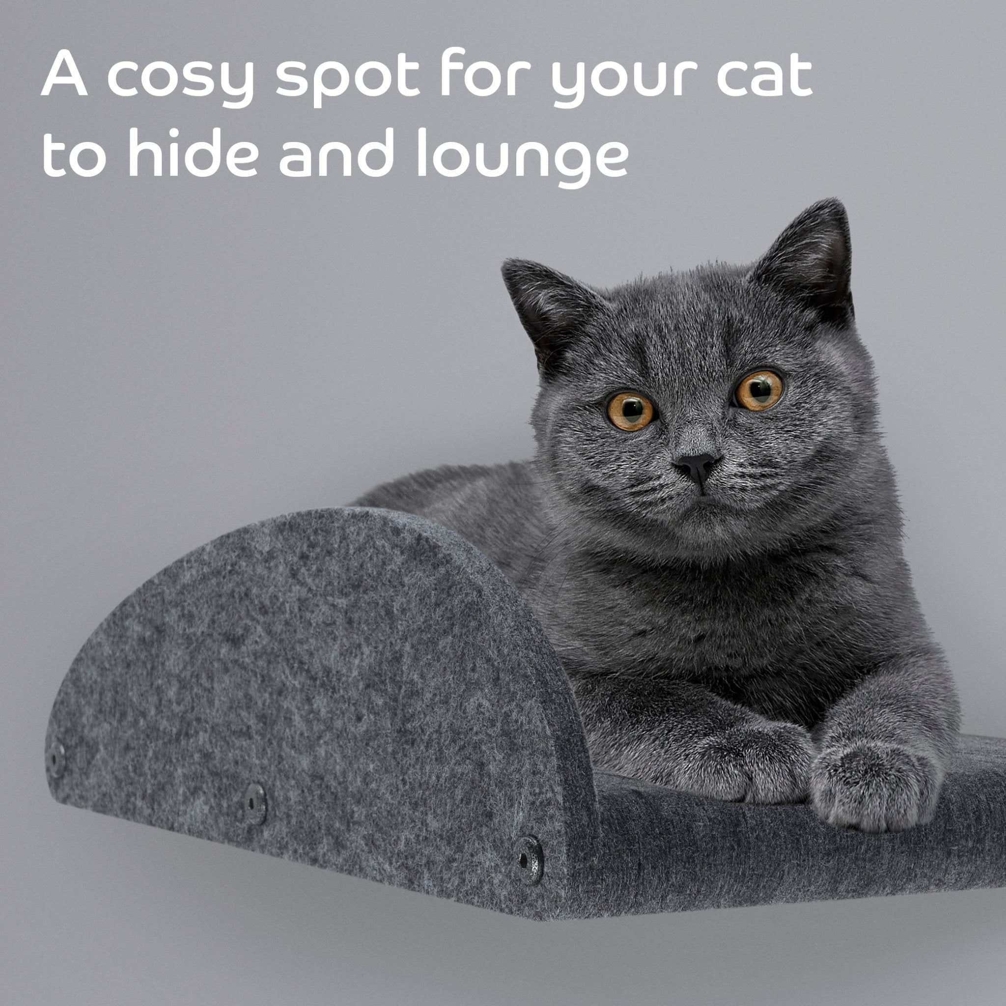 Long Charcoal Cat Climber with Facade - Pryde Pets | prydepets.com.au