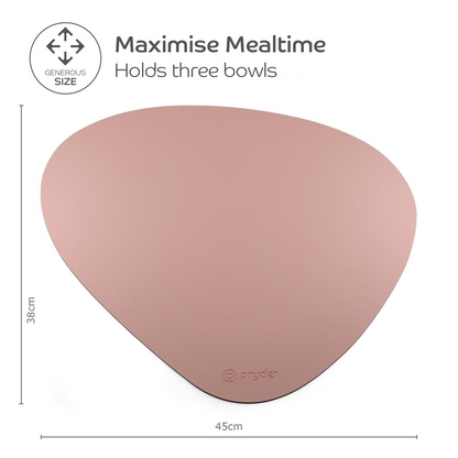 Reversible Dog Dining Mat - Blush/Charcoal