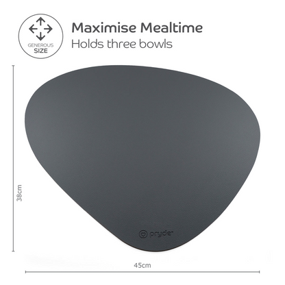 Reversible Dog Dining Mat - Charcoal/Oatmeal